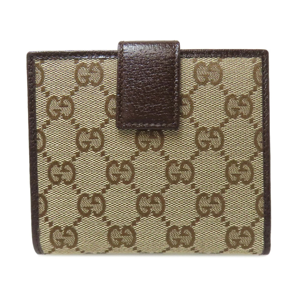 Gucci Double Wallet GG fold Leather Canvas Wallet Snap Bi